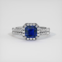 1.57 Ct. Blue Sapphire Ring, 14K White Gold 1