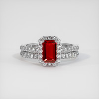 1.04 Ct. Ruby Ring, 14K White Gold 1