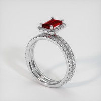 1.04 Ct. Ruby Ring, 14K White Gold 2