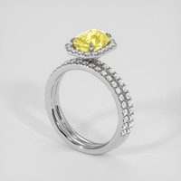 2.94 Ct. Yellow Sapphire Ring, 18K White Gold 2