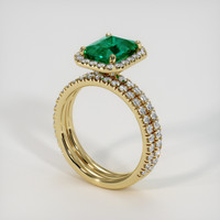 2.10 Ct. Emerald Ring, 18K Yellow Gold 2