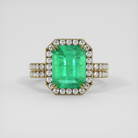 3.64 Ct. Emerald Ring, 18K Yellow Gold 1