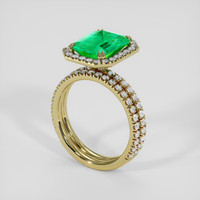 3.64 Ct. Emerald Ring, 18K Yellow Gold 2