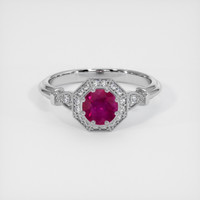 0.63 Ct. Pinkish Red Ruby Ring, 10K White Gold 1