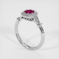 0.63 Ct. Pinkish Red Ruby Ring, 10K White Gold 2