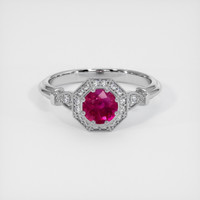 0.85 Ct. Pinkish Red Ruby Ring, 10K White Gold 1
