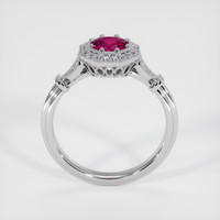 0.85 Ct. Pinkish Red Ruby Ring, 10K White Gold 3
