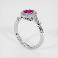 0.70 Ct. Pinkish Red Ruby Ring, 10K White Gold 2
