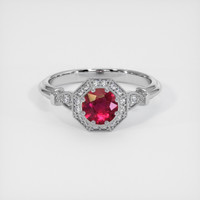 0.58 Ct. Pinkish Red Ruby Ring, 10K White Gold 1