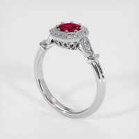 0.58 Ct. Pinkish Red Ruby Ring, 10K White Gold 2