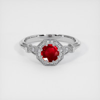 0.68 Ct. Ruby Ring, 10K White Gold 1
