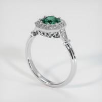 1.12 Ct. Greenish Blue Sapphire Ring, 10K White Gold 2