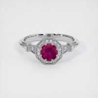 0.63 Ct. Ruby Ring, 14K White Gold 1