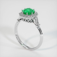 1.08 Ct. Emerald Ring, 18K White Gold 2