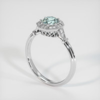 0.96 Ct. Sapphire Ring, 18K White Gold 2