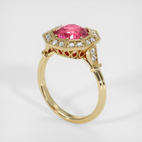 3.09 Ct. Pink Sapphire Ring, 14K Yellow Gold 2