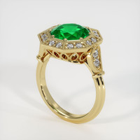 3.59 Ct. Emerald Ring, 18K Yellow Gold 2