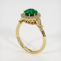 1.23 Ct. Emerald Ring, 18K Yellow Gold 2