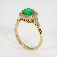 1.08 Ct. Emerald Ring, 18K Yellow Gold 2