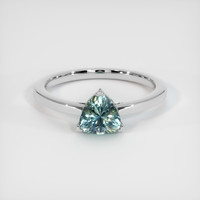 1.72 Ct. Bluish Green Sapphire Ring, Platinum 950 1