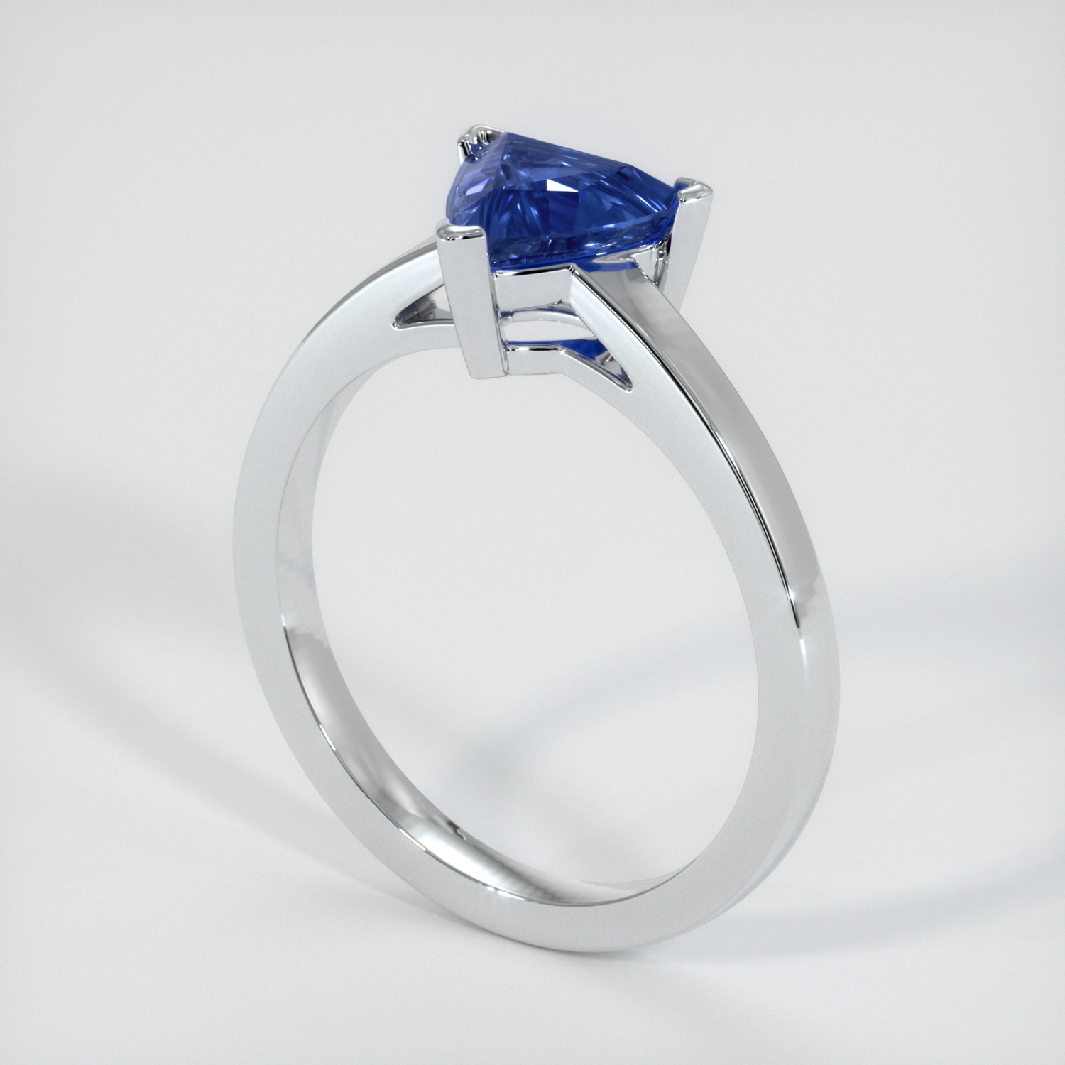 Blue Sapphire Ring 1.31 Ct. 18K White Gold | The Natural