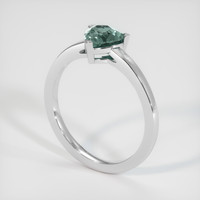 1.72 Ct. Bluish Green Sapphire Ring, 18K White Gold 2