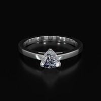 1.00 Ct. Grey Sapphire Ring, 18K White Gold 1