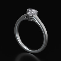 1.00 Ct. Grey Sapphire Ring, 18K White Gold 2
