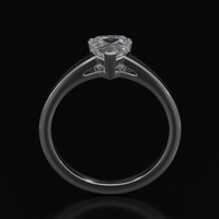 1.00 Ct. Grey Sapphire Ring, 18K White Gold 3