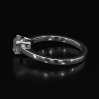 1.00 Ct. Grey Sapphire Ring, 18K White Gold 4