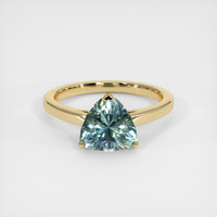 1.72 Ct. Bluish Green Sapphire Ring, 14K Yellow Gold 1