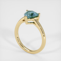 1.72 Ct. Bluish Green Sapphire Ring, 14K Yellow Gold 2