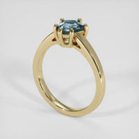 1.10 Ct. Greenish Blue Sapphire Ring, 14K Yellow Gold 2