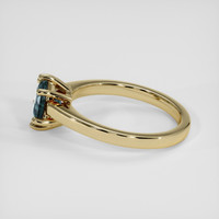 1.10 Ct. Greenish Blue Sapphire Ring, 14K Yellow Gold 4