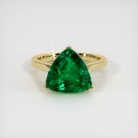 4.29 Ct. Emerald Ring, 18K Yellow Gold 1