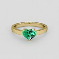 0.65 Ct. Emerald Ring, 18K Yellow Gold 1