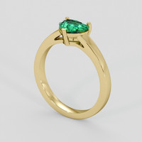 0.65 Ct. Emerald Ring, 18K Yellow Gold 2