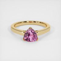 1.09 Ct. Pink Sapphire Ring, 18K Yellow Gold 1