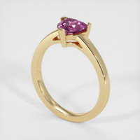 1.09 Ct. Pink Sapphire Ring, 18K Yellow Gold 2