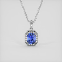 2.51 Ct. Blue Sapphire Pendant, Platinum 950 1