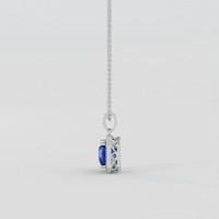 3.03 Ct. Blue Sapphire Pendant, 10K White Gold 3