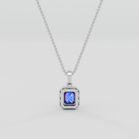 2.06 Ct. Blue Sapphire Pendant, 10K White Gold 4