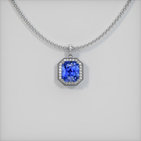 7.71 Ct. Blue Sapphire Pendant, 14K White Gold 1