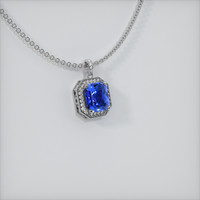 7.71 Ct. Blue Sapphire Pendant, 14K White Gold 2