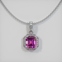 1.14 Ct. Sapphire Pendant, 14K White Gold 1