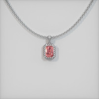 1.69 Ct. Reddish Pink Sapphire Pendant, 14K White Gold 1
