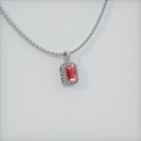 1.69 Ct. Reddish Pink Sapphire Pendant, 14K White Gold 2