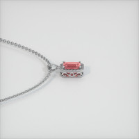 1.69 Ct. Reddish Pink Sapphire Pendant, 14K White Gold 3