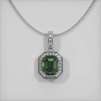 3.66 Ct. Sapphire Pendant, 14K White Gold 1
