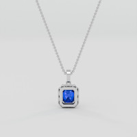 3.03 Ct. Blue Sapphire Pendant, 18K White Gold 4
